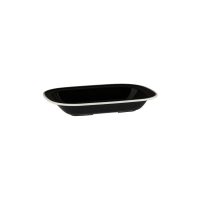 Ryner Melamine Evoke Rectangular Dish - Black With White Rim - 580ml (Pack of 12)
