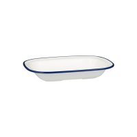 Ryner Melamine Evoke Rim Rectangular Dish - Blue Rim - 900ml (Pack of 12)