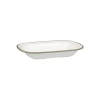 Ryner Melamine Evoke Rim Rectangular Dish - Grey Rim - 900ml (Pack of 12)