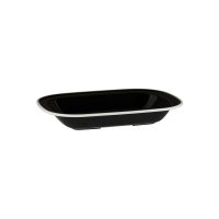 Ryner Melamine Evoke Rectangular Dish - Black With White Rim - 900ml (Pack of 12)