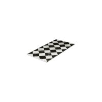Ryner Melamine Checkered Flat Rectangular Platter - 325x175mm - Checkerboard Marble (Pack of 3)