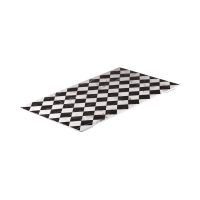 Ryner Melamine Checkered Flat Rectangular Platter - 530x325mm - Checkerboard Marble (Pack of 3)