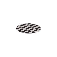 Ryner Melamine Checkered Flat Round Platter - 330mm - Checkerboard Marble (Pack of 3)