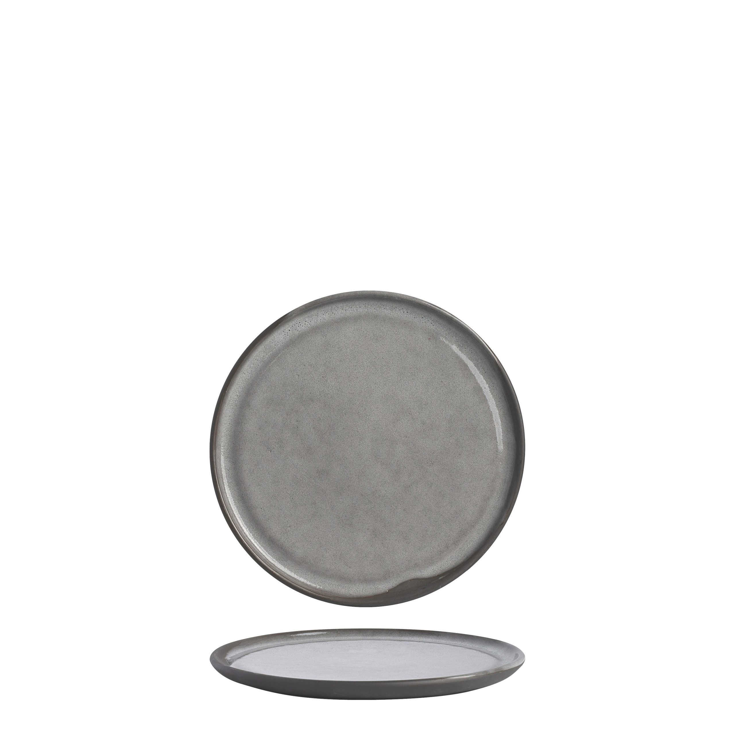 POTTR Gembrook Grey Round Flat Coupe Plate - 230mm (Pack of 6)