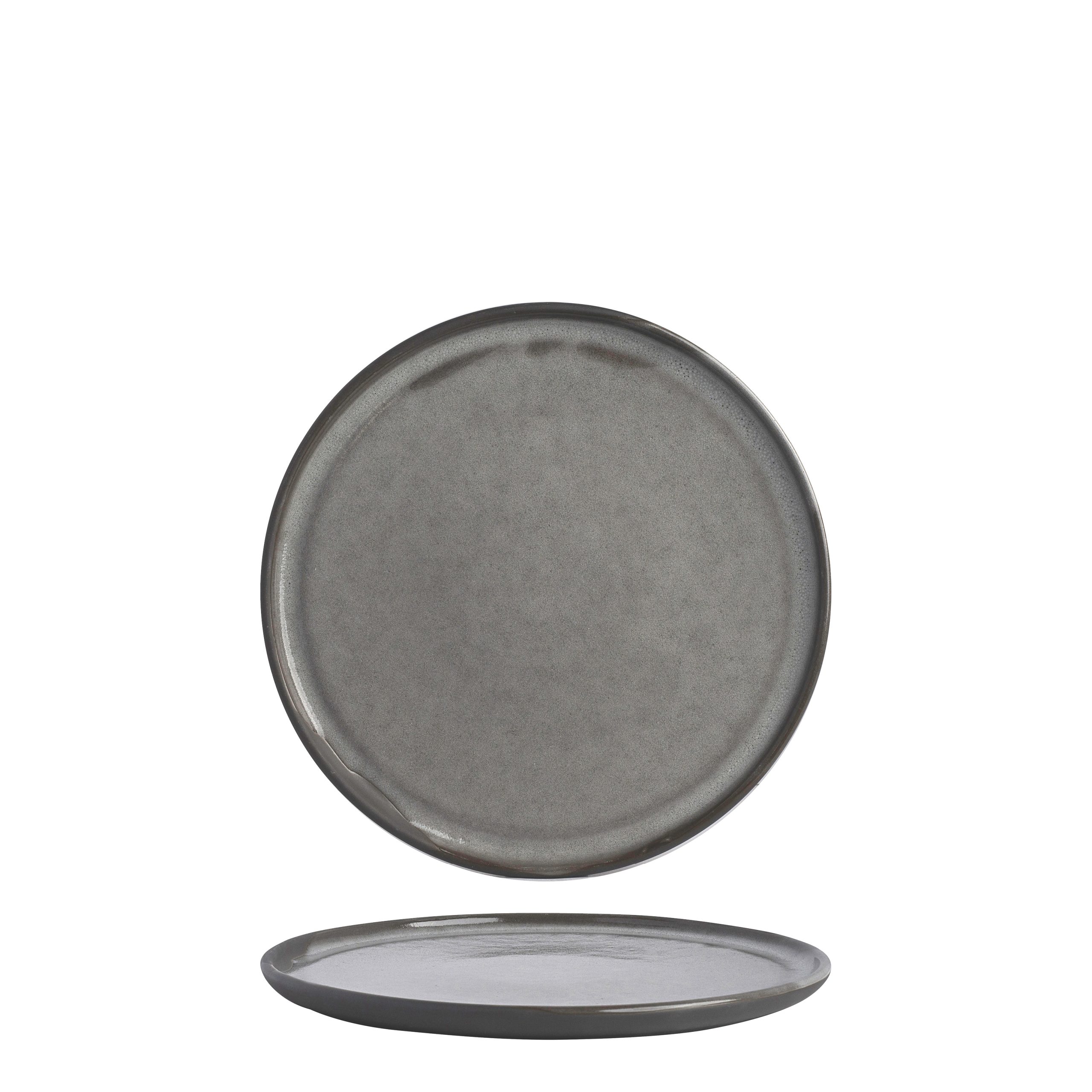 POTTR Gembrook Grey Round Flat Coupe Plate - 280mm (Pack of 4)
