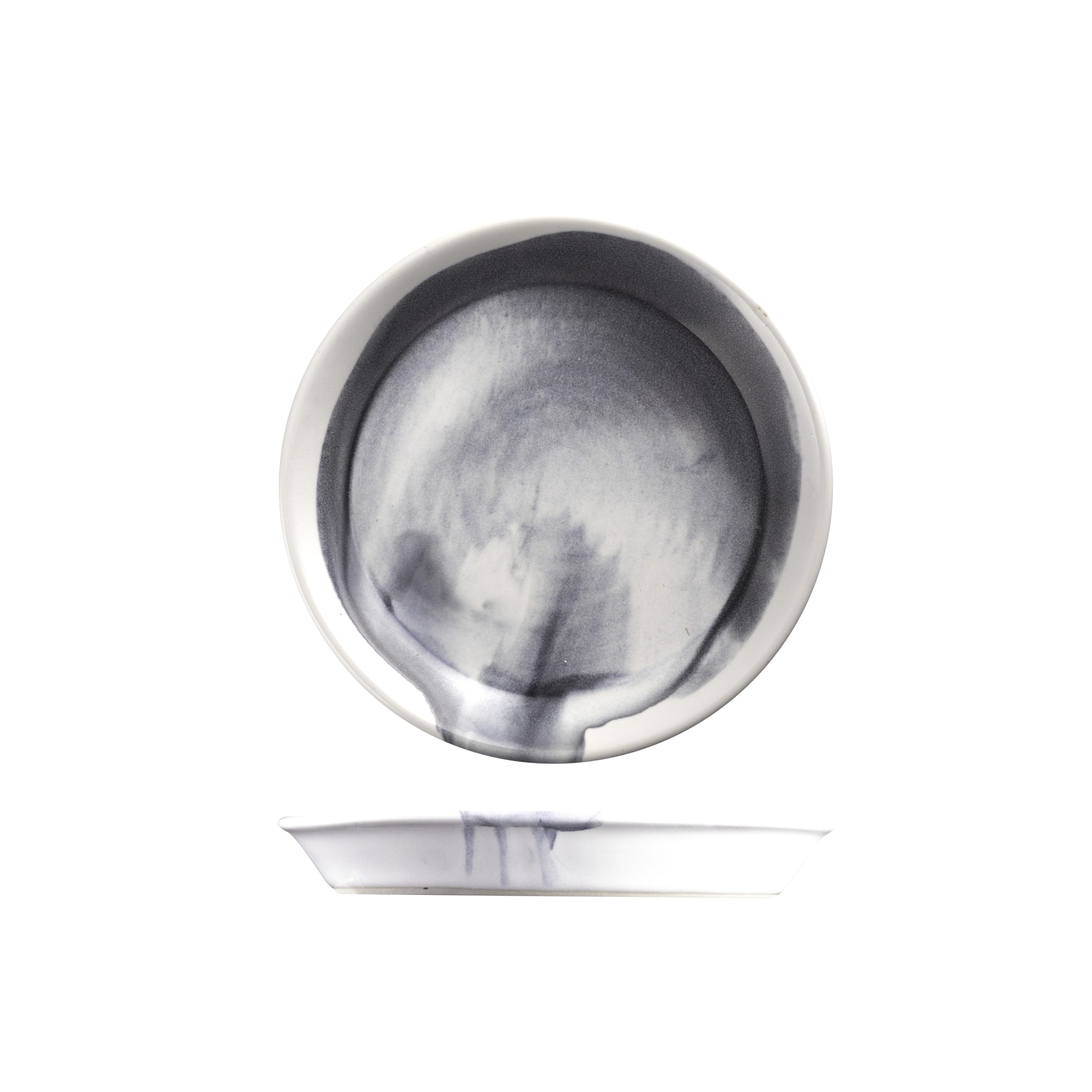 POTTR Finn Black Smoke Round Tapered Plate - 150mm (Pack of 6)