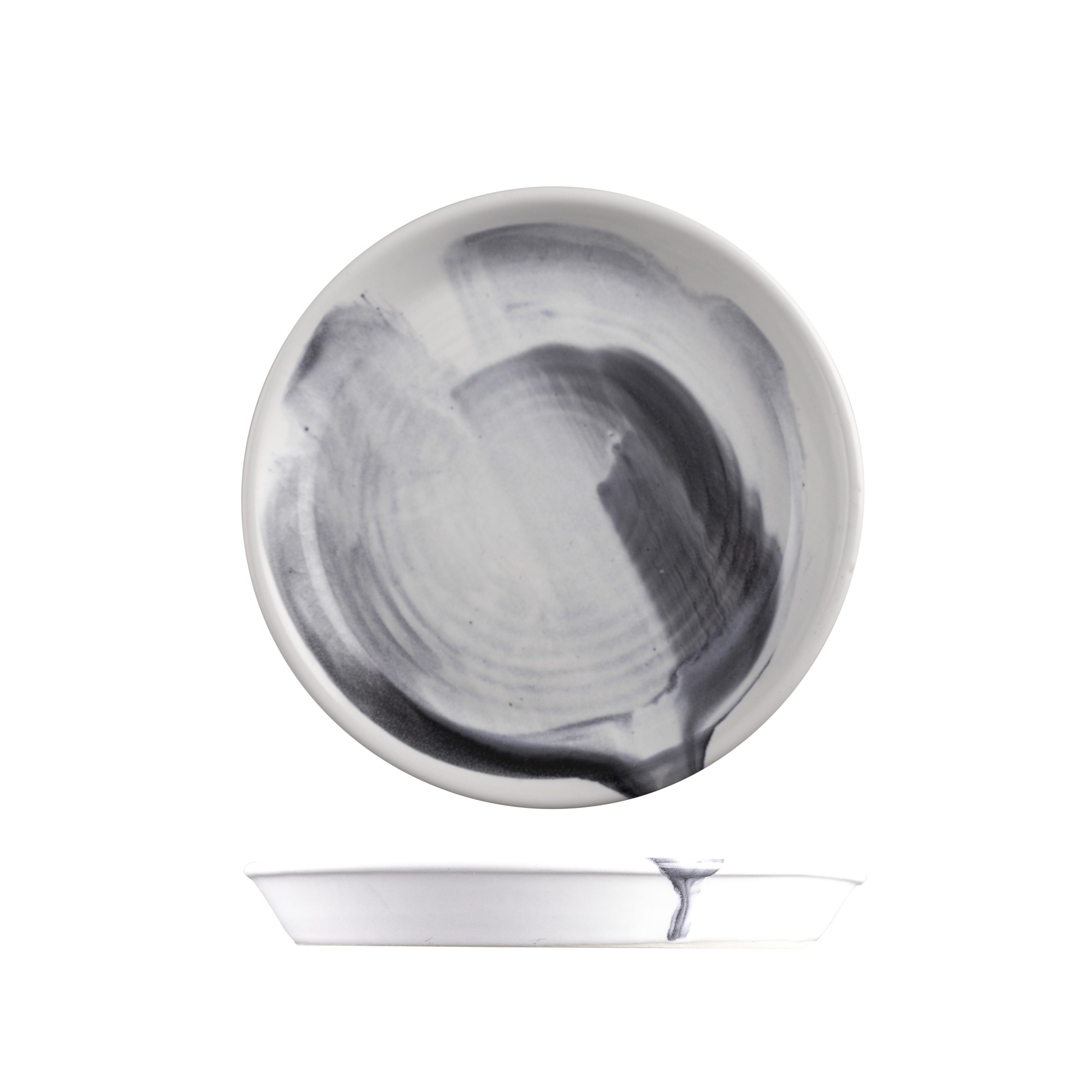 POTTR Finn Black Smoke Round Tapered Plate - 170mm (Pack of 6)