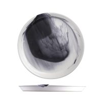 POTTR Finn Black Smoke Round Tapered Plate - 250mm (Pack of 6)
