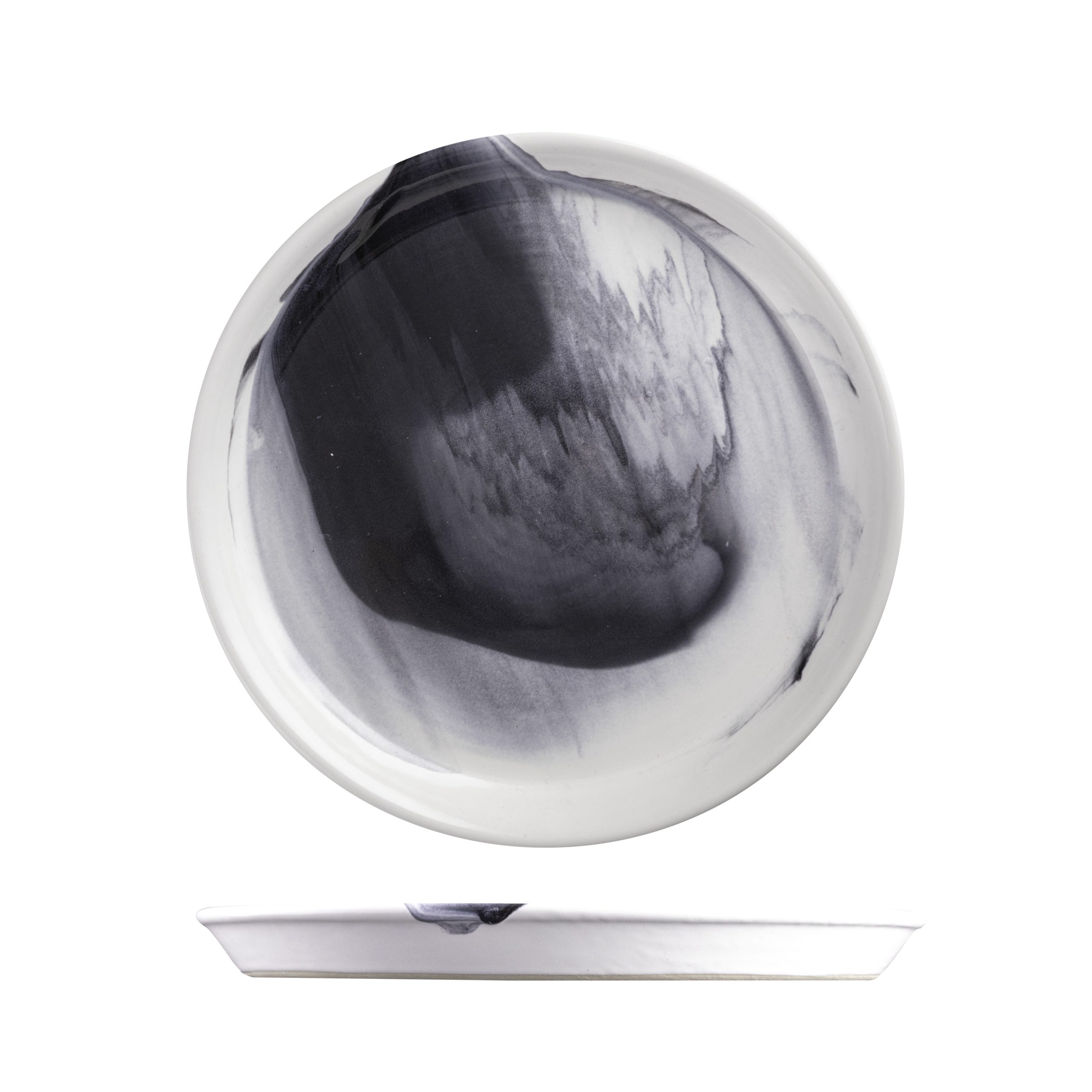 POTTR Finn Black Smoke Round Tapered Plate - 250mm (Pack of 6)