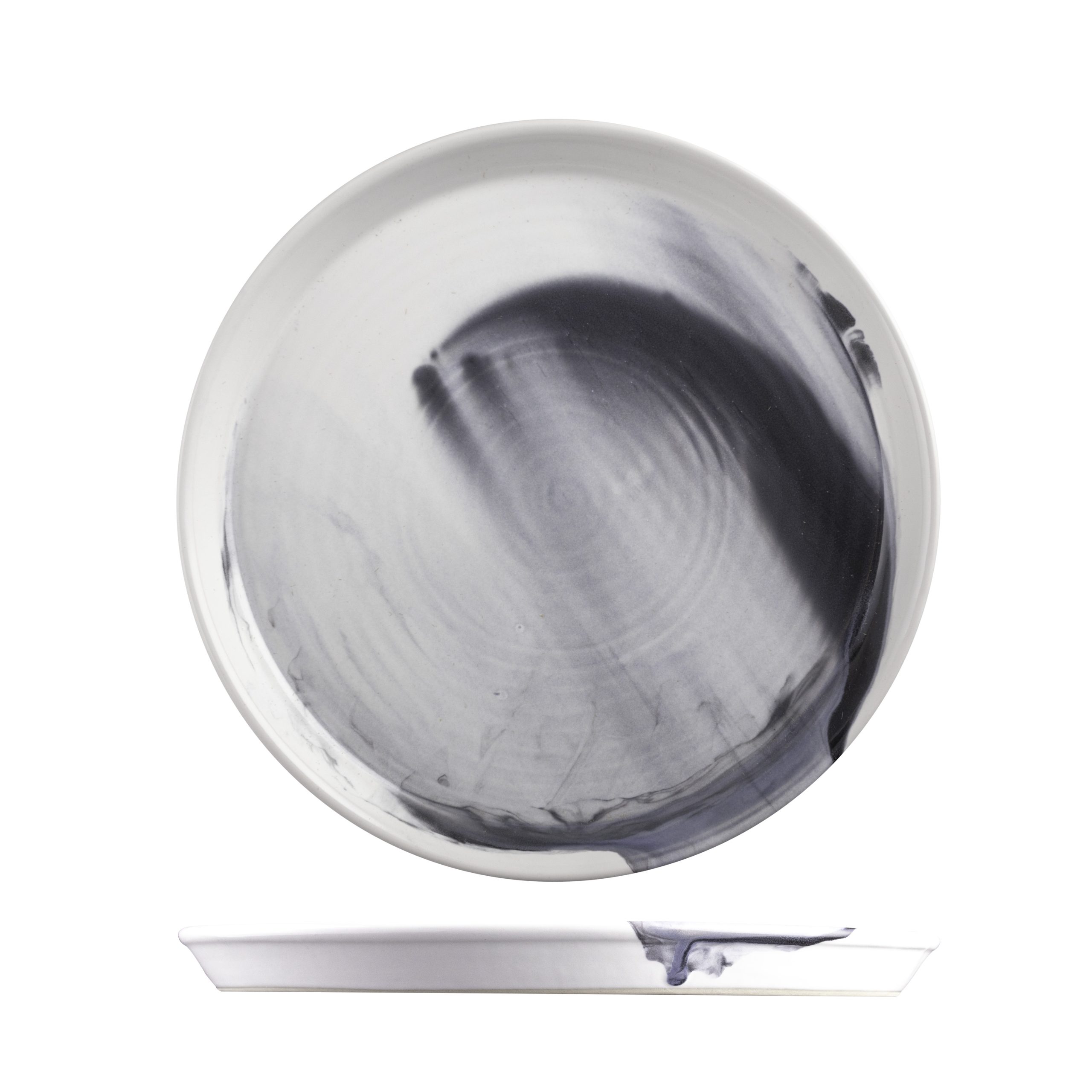 POTTR Finn Black Smoke Round Tapered Plate - 270mm (Pack of 6)