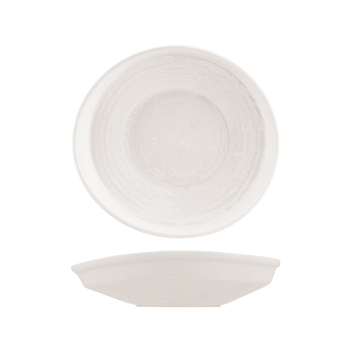 Moda Porcelain Snow Organic Bowl / Plate - 255x235mm (Pack of 4)