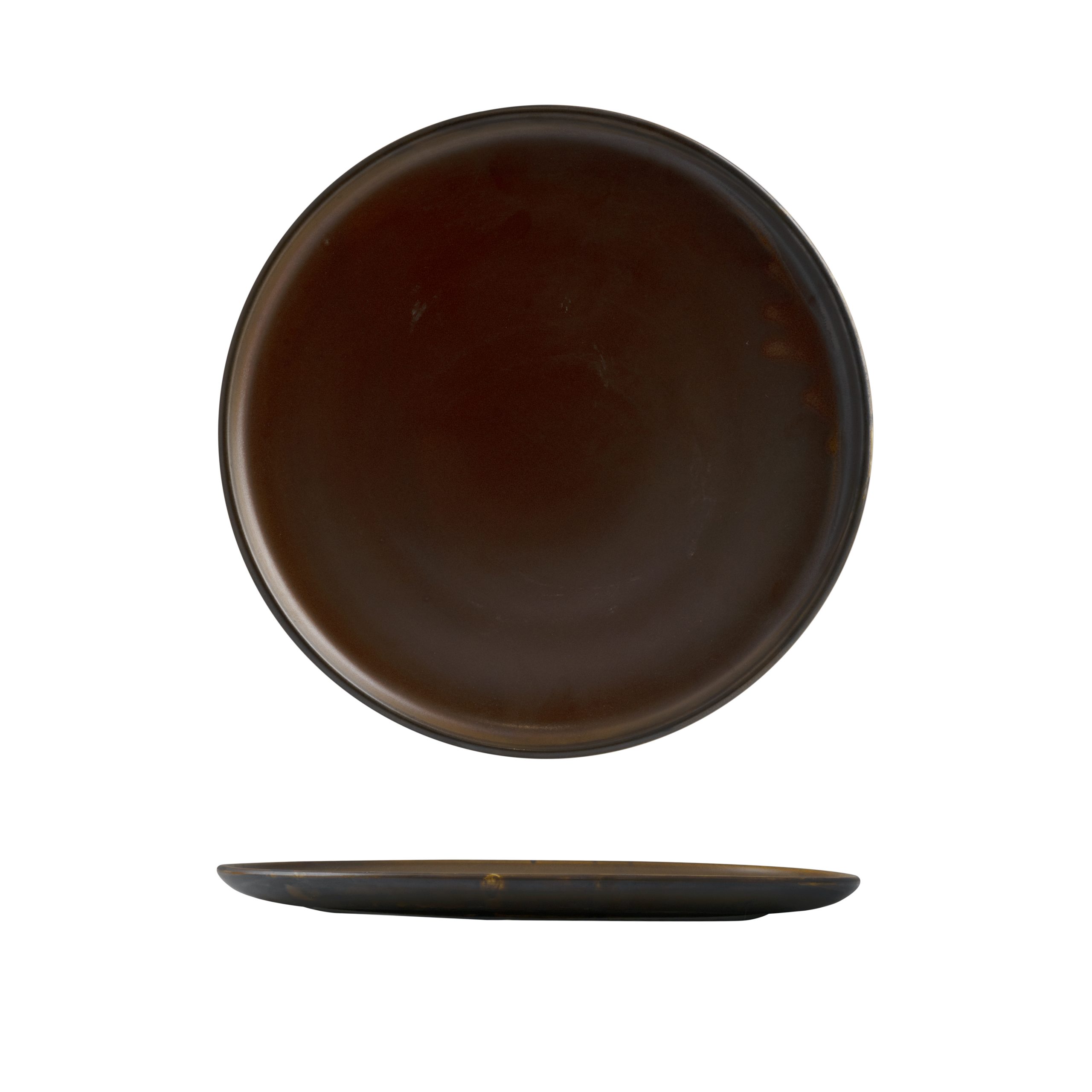 Moda Porcelain Rust Round Coupe Plate - 290mm (Pack of 6)