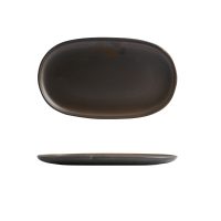 Moda Porcelain Rust Oval Coupe Plate - 305x180mm (Pack of 6)
