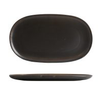 Moda Porcelain Rust Oval Coupe Plate - 405x240mm (Pack of 3)