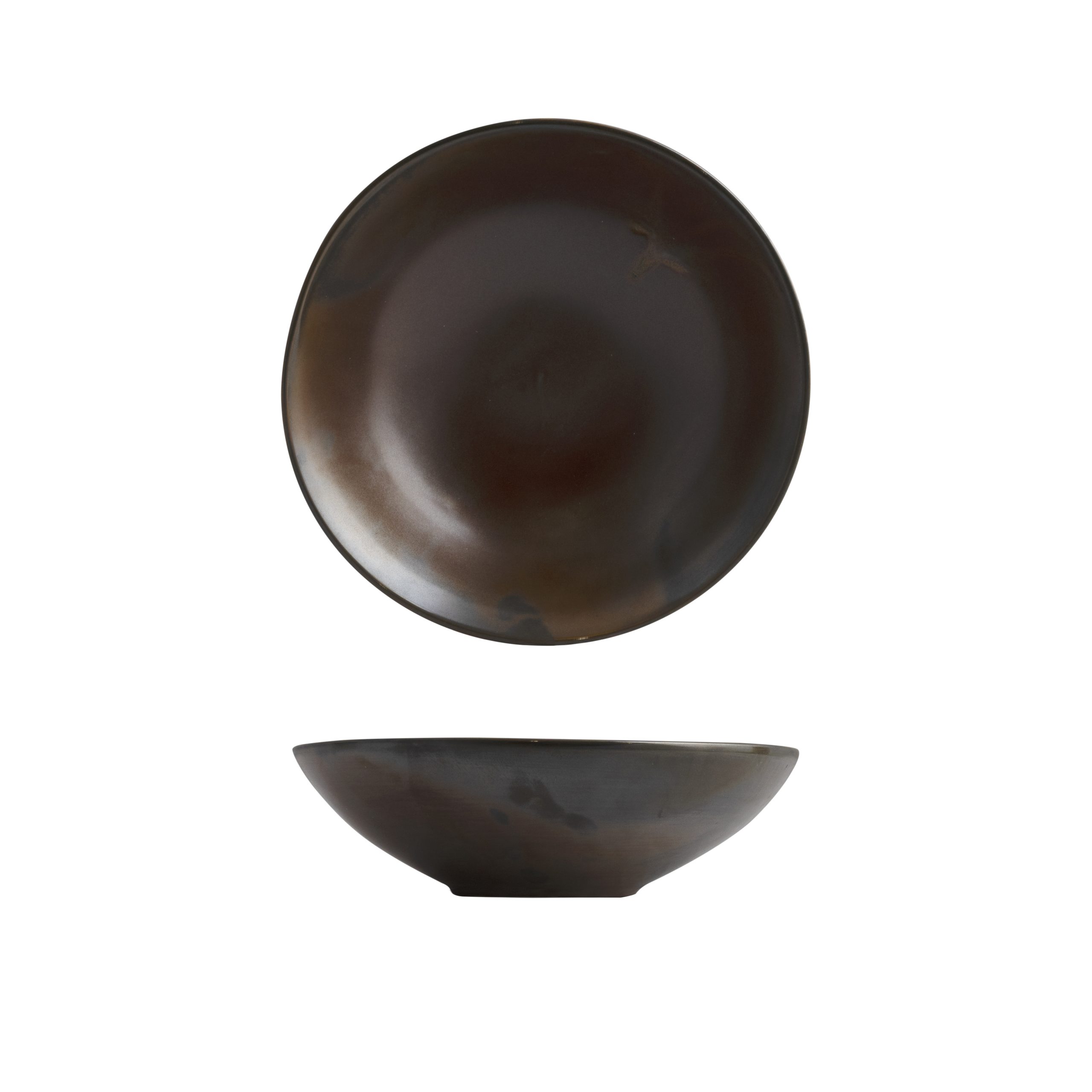 Moda Porcelain Rust Round Deep Bowl - 1250ml (Pack of 3)