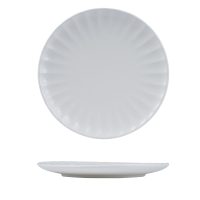 Moda Porcelain Snow Scalloped Round Plate - 260mm (Pack of 4)