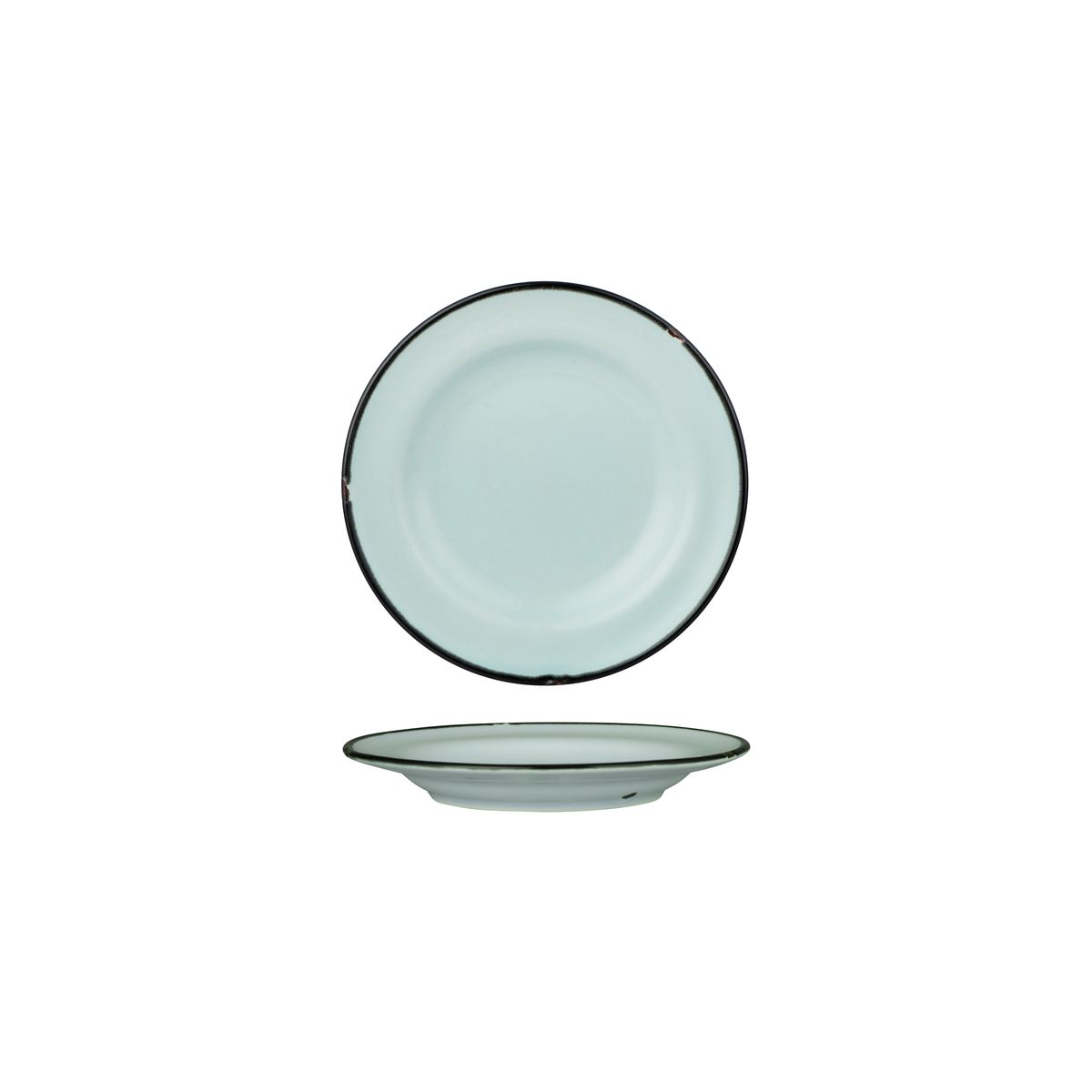 Luzerne Tintin Blue With Black Line - Round Plate - Wide Rim - 170mm (Pack of 6)