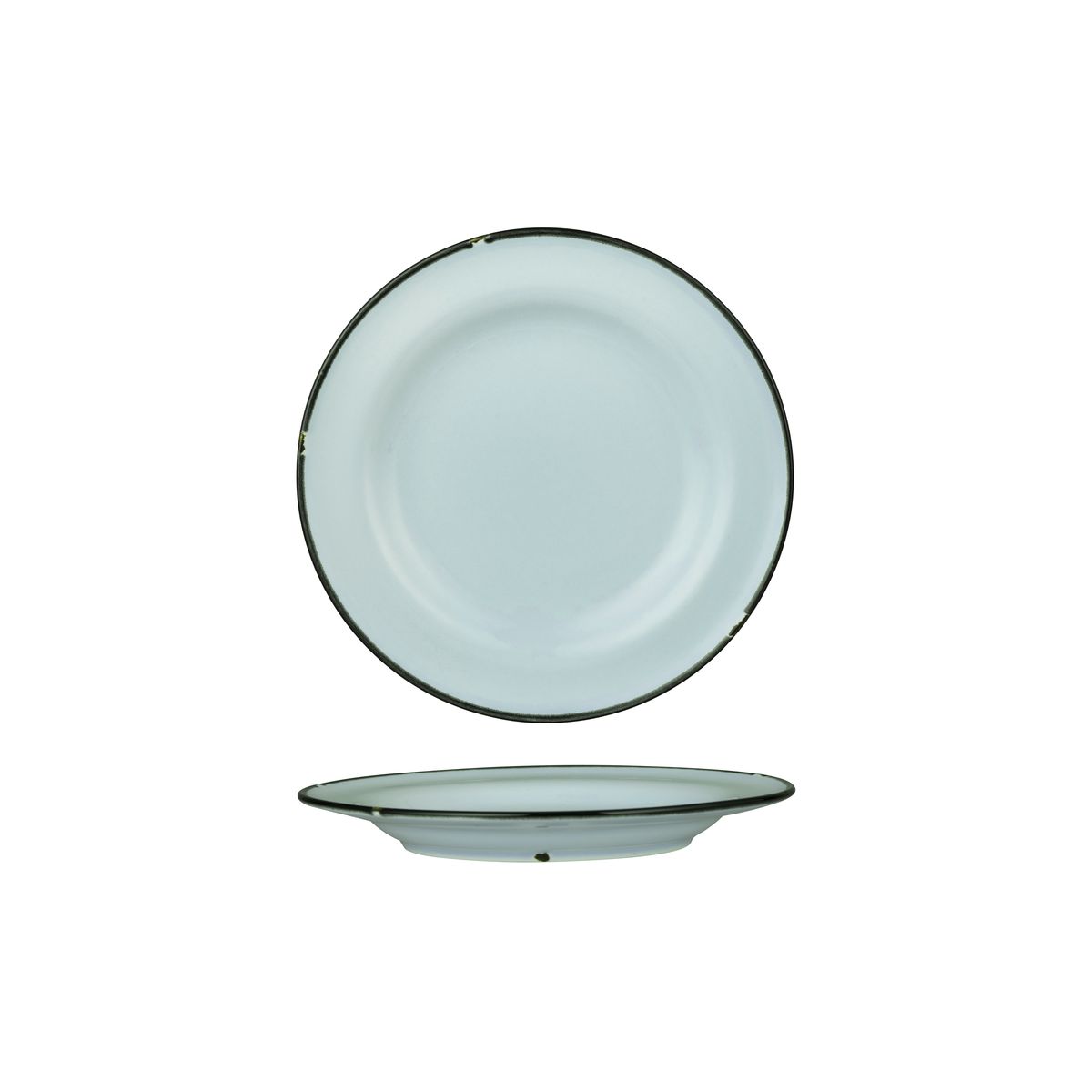 Luzerne Tintin Blue With Black Line - Round Plate - Wide Rim - 210mm (Pack of 6)