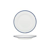 Luzerne Tintin White With Navy Line - Round Plate - Wide Rim - 210mm (Pack of 6)