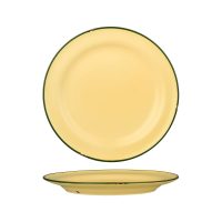 Luzerne Tintin Sand With Green Line - Round Plate - Wide Rim - 270mm (Pack of 4)