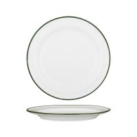 Luzerne Tintin White With Green Line - Round Plate - Wide Rim - 270mm (Pack of 4)