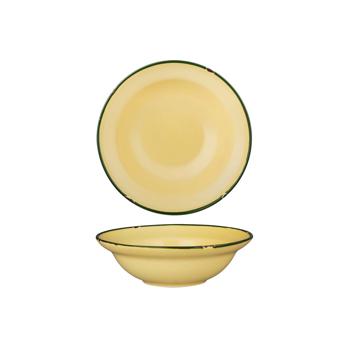 Luzerne Tintin Sand With Green Line - Round Deep Bowl - 356ml (Pack of 3)