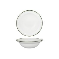 Luzerne Tintin White With Green Line - Round Deep Bowl - 356ml (Pack of 3)