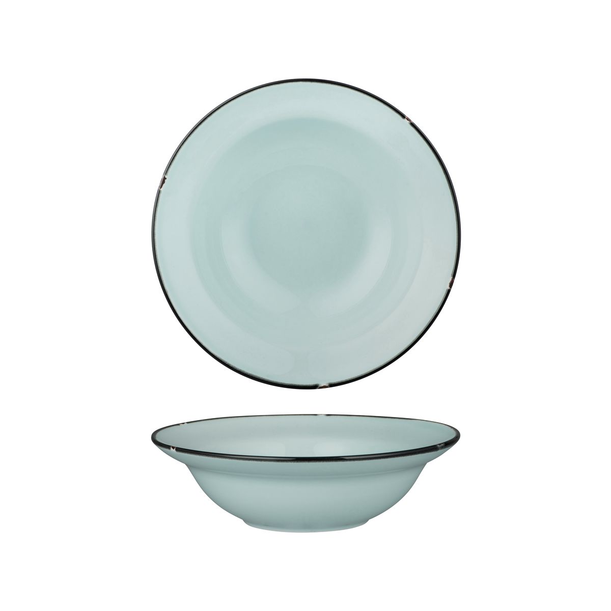 Luzerne Tintin Blue With Black Line - Round Deep Bowl - 545ml (Pack of 3)