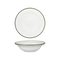 Luzerne Tintin White With Green Line - Round Deep Bowl - 545ml (Pack of 3)