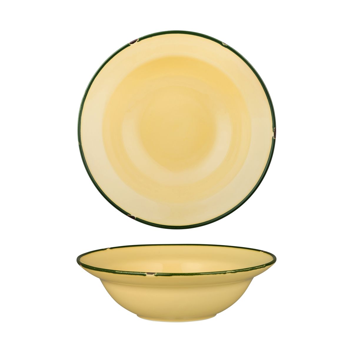 Luzerne Tintin Sand With Green Line - Round Deep Bowl - 728ml (Pack of 3)
