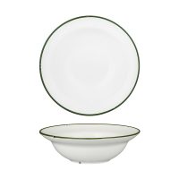 Luzerne Tintin White With Green Line - Round Deep Bowl - 728ml (Pack of 3)