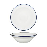 Luzerne Tintin White With Navy Line - Round Deep Bowl - 728ml (Pack of 3)