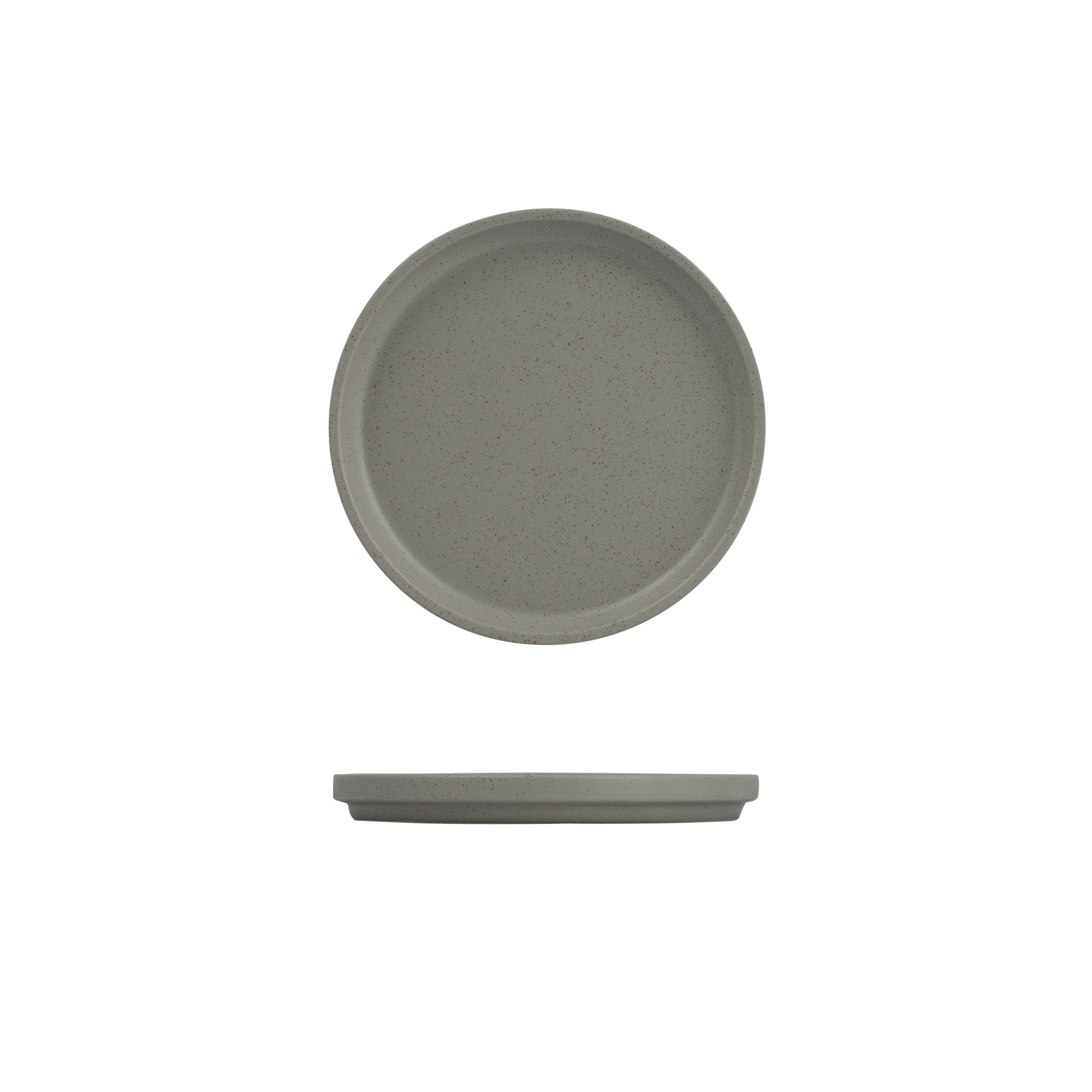 Luzerne Dune Ash Round Stackable Plate - 200mm (Pack of 6)