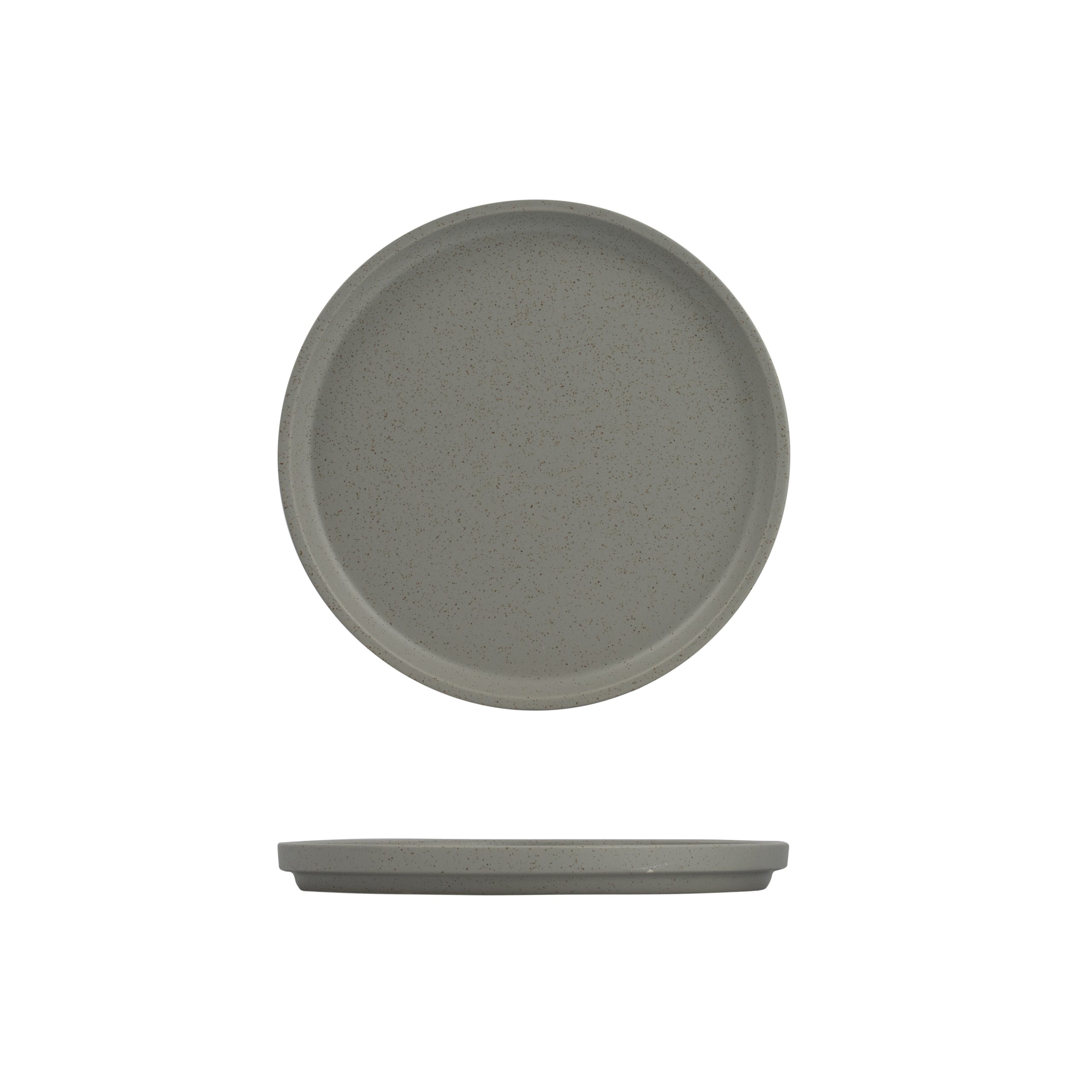 Luzerne Dune Ash Round Stackable Plate - 235mm (Pack of 3)