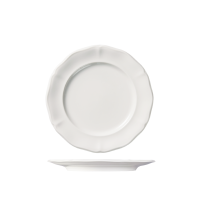 Luzerne Astoria Scalloped Round Plate - Wide Rim - 230mm - White (Pack of 6)