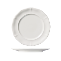 Luzerne Astoria Scalloped Round Plate - Wide Rim - 270mm - White (Pack of 4)