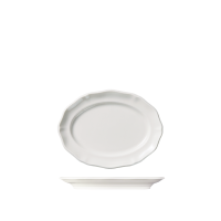 Luzerne Astoria Scalloped Oval Plate - Wide Rim - 200x150mm - White (Pack of 6)