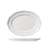 Luzerne Astoria Scalloped Oval Plate - Wide Rim - 300x230mm - White (Pack of 3)
