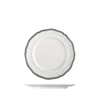 Luzerne Astoria Ink Scalloped Round Plate - Wide Rim - 210mm (Pack of 6)