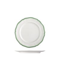 Luzerne Astoria Emerald Scalloped Round Plate - Wide Rim - 210mm (Pack of 6)