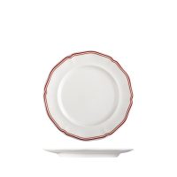 Luzerne Astoria Rosewood Scalloped Round Plate - Wide Rim - 210mm (Pack of 6)