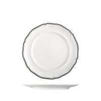Luzerne Astoria Ink Scalloped Round Plate - Wide Rim - 230mm (Pack of 6)