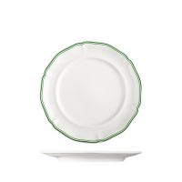 Luzerne Astoria Emerald Scalloped Round Plate - Wide Rim - 230mm (Pack of 6)