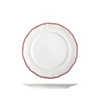Luzerne Astoria Rosewood Scalloped Round Plate - Wide Rim - 230mm (Pack of 6)