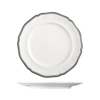 Luzerne Astoria Ink Scalloped Round Plate - Wide Rim - 270mm (Pack of 4)