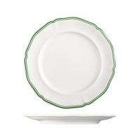 Luzerne Astoria Emerald Scalloped Round Plate - Wide Rim - 270mm (Pack of 4)