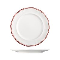 Luzerne Astoria Rosewood Scalloped Round Plate - Wide Rim - 270mm (Pack of 4)