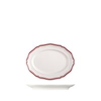 Luzerne Astoria Rosewood Scalloped Oval Plate - Wide Rim - 200x150mm (Pack of 6)
