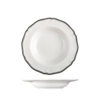 Luzerne Astoria Ink Scalloped Soup / Pasta Bowl - Wide Rim - 330ml (Pack of 4)