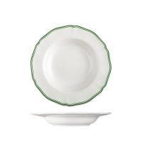 Luzerne Astoria Emerald Scalloped Soup / Pasta Bowl - Wide Rim - 330ml (Pack of 4)